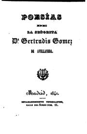 Cover of: Poesías de la señorita da. Gertrudis Gomez de Avellaneda