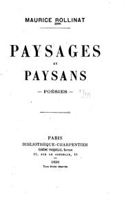Cover of: Paysages et paysans: poésies