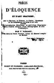 Cover of: Précis d'éloquence et d'art oratoire ...: précédé d'une introduction ...