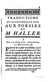 Cover of: Poésies de M. Haller by Albrecht von Haller