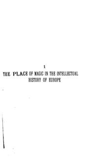 Cover of: The Place of Magic in the Intellectual History of Europe by Lynn Thorndike