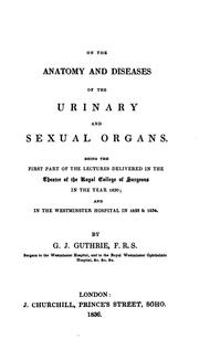 Cover of: On the Anatomy and Diseases of the Urinary and Sexual Organs