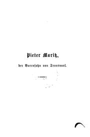 Cover of: Pieter Maritz: Der Buernsohn von Transvaal
