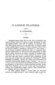 Cover of: O logice Platona