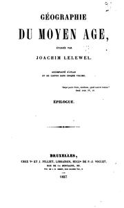 Cover of: Épilogue de la géographie du moyen âge by Joachim Lelewel
