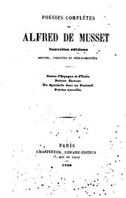 Cover of: Poésies complètes de Alfred de Musset by Alfred de Musset