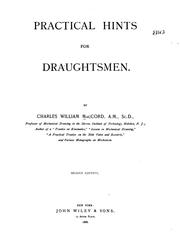 Cover of: Practical Hints for Draughtsmen by Charles William MacCord