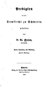 Cover of: Predigten in der Domkirche zu Schwerin gehalten: Vierter Sammlung