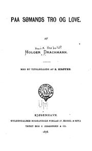 Cover of: Paa sømands tro og love by Holger Drachmann