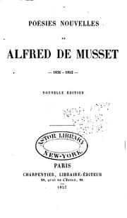 Cover of: Poésies Nouvelles de Alfred de Musset: (1836-1852)