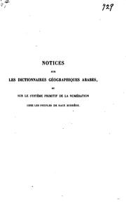 Cover of: Notices sur les dictionnaires géographiques arabes: et sur le système ... by Reinaud, Joseph Toussaint