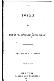 Cover of: The Poems of Henry Wadsworth Longfellow: Complete in One Volume by Henry Wadsworth Longfellow