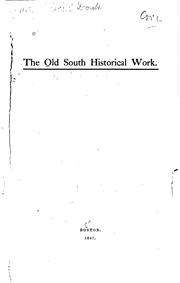 Cover of: The Old South Historical Work by Edwin Doak Mead