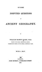 Cover of: On Some Disputed Questions of Ancient Geography ...