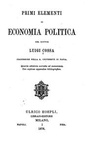 Cover of: Primi elementi di economia politica