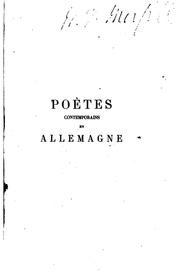 Cover of: Poètes contemporains en Allemagne: nouvelle série