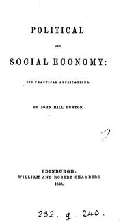Cover of: Political and social economy: its practical applications
