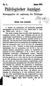 Cover of: Philologischer Anzeiger by Ernst Ludwig von Leutsch