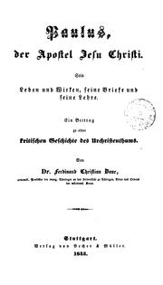 Cover of: Paulus, der Apostel Jesu Christi: sein Leben und Wirken, seine Briefe und seine Lehre : ein ...