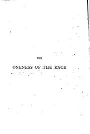 Cover of: The oneness of the race in its fall and its future, tr. by A. Harwood