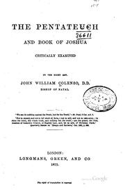 Cover of: The Pentateuch and Book of Joshua | John William Colenso