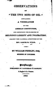Cover of: Observations on The Two Sons of Oil: Containing a Vindication of the ... | William Findley
