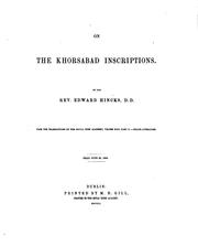Cover of: On the Khorsabad Inscriptions