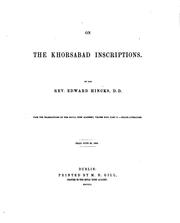 Cover of: On the Khorsabad Inscriptions by Edward Hincks