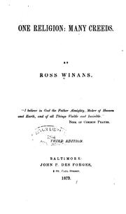 Cover of: One Religion: Many Creeds by Ross Winans