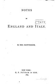 Cover of: Notes in England and Italy