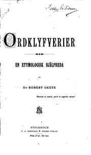 Cover of: Ordklyfverier: en etymologisk hjälpreda