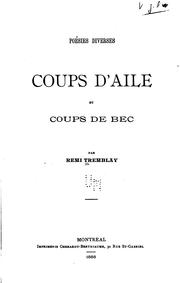 Cover of: Poésien diversen: Coups d'aile et coups de bec by Rémi Tremblay