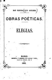 Cover of: Obras poéticas: Elegias