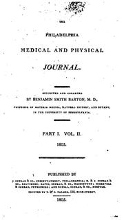 Cover of: The Philadelphia Medical and Physical Journal by Benjamin Smith Barton