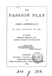 Cover of: The Passion play at Ober-Ammergau, in the summer of 1871 by Gerald Molloy