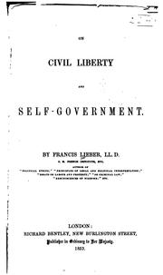 Cover of: On Civil Liberty and Self-government