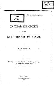 Cover of: On Tidal Periodicity in the Earthquakes of Assam