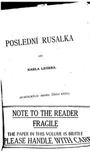 Cover of: Poslední rusalka