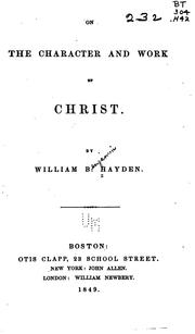 Cover of: On the Character and Work of Christ