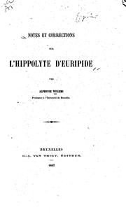 Cover of: Notes et corrections sur l'Hippolyte d'Euripide