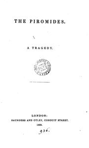 Cover of: The Piromides, a tragedy [by T.G. Hake].