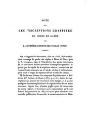 Cover of: Note sur les inscriptions graffites du corps de garde de la septième cohorte des vigiles (Rome)