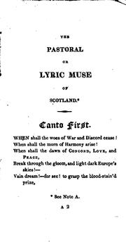 Cover of: The Pastoral Or Lyric Muse of Scotland: In Three Cantos