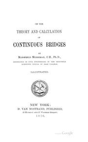Cover of: On the Theory and Calculation of Continuous Bridges