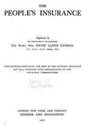 Cover of: The People's Insurance by David Lloyd George