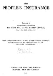 The people's insurance by David Lloyd George