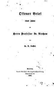 Cover of: Offener Brief eines Juden an Herrn Professor dr. Virchow.