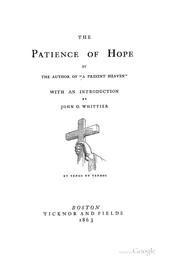 Cover of: The Patience of Hope by Dora Greenwell