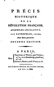 Cover of: Précis historique de la revolution franc̜aise: Assemblée législative