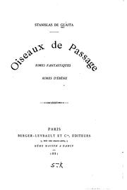 Cover of: Oiseaux de passage: rimes fantastiques, rimes d'ébène